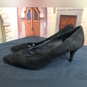 Kelsi Dagger Black Ankle High Heel Shoes